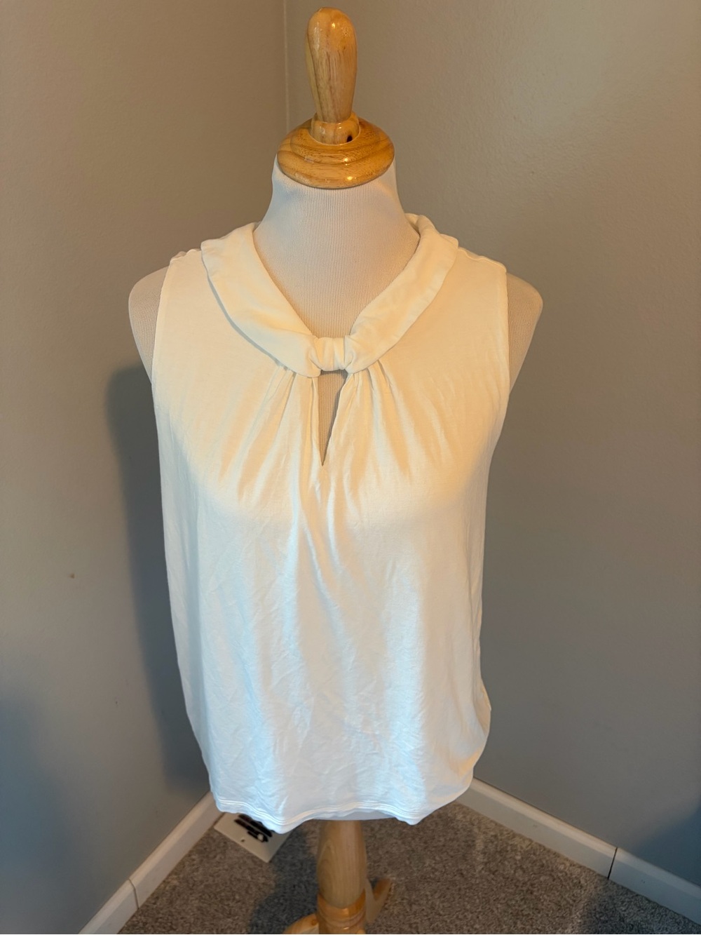 CAbi Cream Knot-Neck Sleeveless Camisole Province Tank #5756